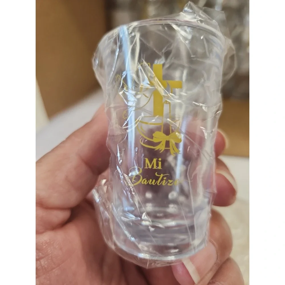 25 Piece Set Mi Bautizo Baptism Favors Cups Cards Organza Bags Recuerdos DIY